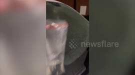 Woman shares hack for de-icing frosty car - using a plastic bag and warm water