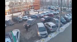 Shocking scene as man hits female driver during parking space row in Russia