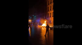 Clashes erupt in Lyon as fans celebrate World Cup semi-final win