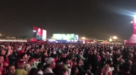 Fans watch France-Morocco semi-final on giant screen at dedicated fan zone in Doha, Qatar