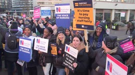 'We care, pay fair!' shout nurses during largest strike in NHS history