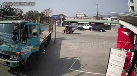 Cars keep crashing into this 'jinxed' road sign in Thailand