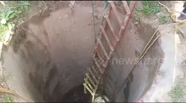Aggresive leopard rescued from a 25 feet deep well in baghpat