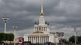 ARCHIVE: Soviet Union with its USSR emblem at the entrance of VDNH, Moscow, Russia