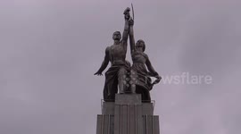 ARCHIVE: Soviet Union building with its USSR emblem at the entrance of VDNH, Moscow, Russia
