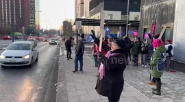 Drivers honk in support of nurses striking in Liverpool, England