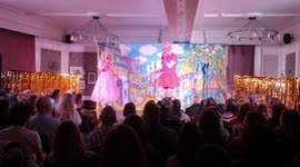 Ex EastEnders actress Danniella Westbrook seen performing at the Simon Gross produced Sinderfella adult panto