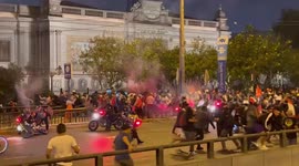 Chaos on the streets of Lima as protesters and riot police clash on a main highway