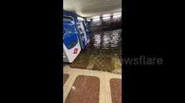 Heavy rains cause significant flooding at metro stations in Madrid, Spain