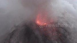 airfootage of el fuego in guatemala 4k raw unedited