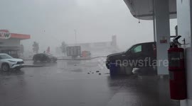Intense microburst pounds Alberta, Canada