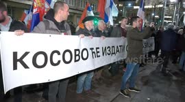 Protests in support of Serbians in Kosovo as tension between Kosovo and Serbia rises