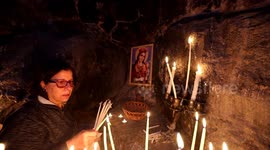 Palestinian Christians gather for Saint Barbara's Day celebrations in the village of Aboud