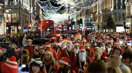 All the festive feels as hundreds of skating Santas pass through London's Regent Street