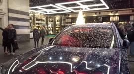 Outside Christmassy Savoy Theatre during Pretty Woman musical