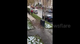 UK cold snap: Burst water main causes flooding in Camden, London