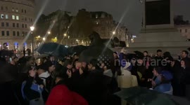 Argentina fans celebrate world cup victory in Trafalgar Square