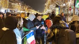 Disappointed French football fans leave Champs-Elysees after defeat to Argentina, creating jam at station