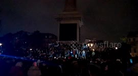 Argentina fans celebrating at Trafalgar Square