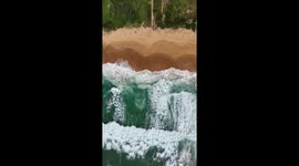 Drone footage of copacabana beach in New south wales  Australia.