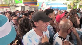 Brazilian fans from Sao Paulo support Argentina in World Cup final