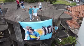 Drone footage of Brazilians encouraging Messi's victory in World Cup final in São Paulo