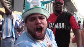 Brazilians in Sao Paulo support Argentina in World Cup final