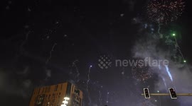 2022 Fifa world cup final celebrations along side the Qatar National Day with huge firework display and parade