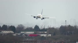 Scary moment planes rocked from side to side landing at Birmingham Airport in gale-force winds