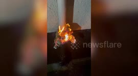 Plumber forced to use fire to unblock FROZEN drain after elderly customer was left unable to use his toilet, sink or bath