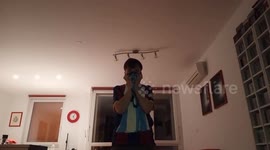 The reaction of the boy after the victory of Argentina in football in the World Cup!