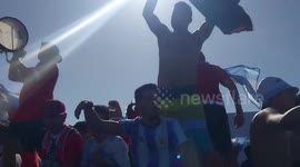 Fans Celebrate Argentina National Team Win With Songs And Chants In Buenos Aires, Argentina