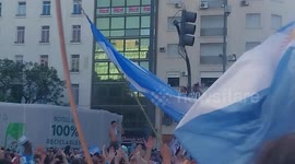 Argentinian Fans Celebrate Win in the World Cup in Buenos Aires, Argentina