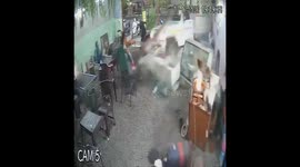 Dramatic CCTV footage shows car crashing into tea house in India