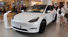 Tesla pop-up car showroom opens in shopping mall in Bangkok