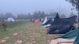 Strong winds batter tourists at camping site in northeast Thailand