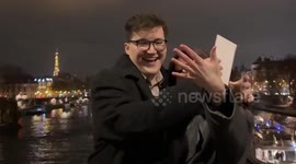 Woman thinks she's on a girls trip to Paris - but it is all a ruse and her boyfriend shows up to propose