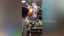 Curious grandma startled by hilarious Bad Dog toy that bit her while shopping in the Philippines