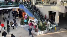 Christmas Shopping Timelapse in busy Leeds City Centre with lots of Xmas Shoppers