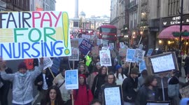Striking NHS staff marched to Downing Street