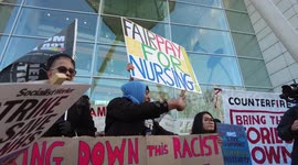 NHS Nurses strike demonstration at University College Hospital, London, UK