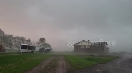 Intense derecho wind storm flips camper in Canada