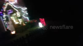 Old Cottage lights up its garden for Christmas with a festive decoration display in garden