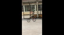 Cool BMX Biker with funny modified Bike