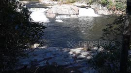 Unique Rushing Water feeding waterfall