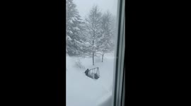 Children dig up swing out of 2-metre snowdrift in eastern Russia