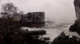 Big waves in Marblehead, Massachusetts on Friday, December 23, 2022