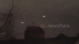 Hi family I look out the window seen some lights moving I was out on the balcony quick flash recording