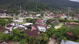 Aerial view of Lagoinha beach in Ubatuba, Sao Paulo, Brazil