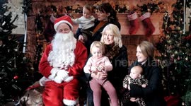 Little boy steals Santa's hat to reveal he is BALD